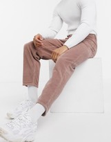 Thumbnail for your product : ASOS DESIGN relaxed tapered corduroy jeans in dusty lilac