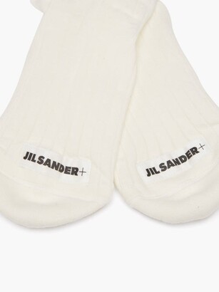 Jil Sander Logo-tab Organic Cotton-blend Socks - White