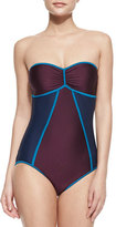 Thumbnail for your product : Marc by Marc Jacobs Contrast-Trim Colorblock Bandeau One-Piece Swimsuit