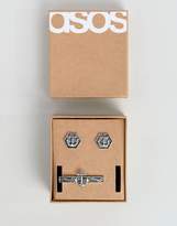 Thumbnail for your product : ASOS DESIGN Gift Set With Cufflinks And Tie Bar With Nautical Design
