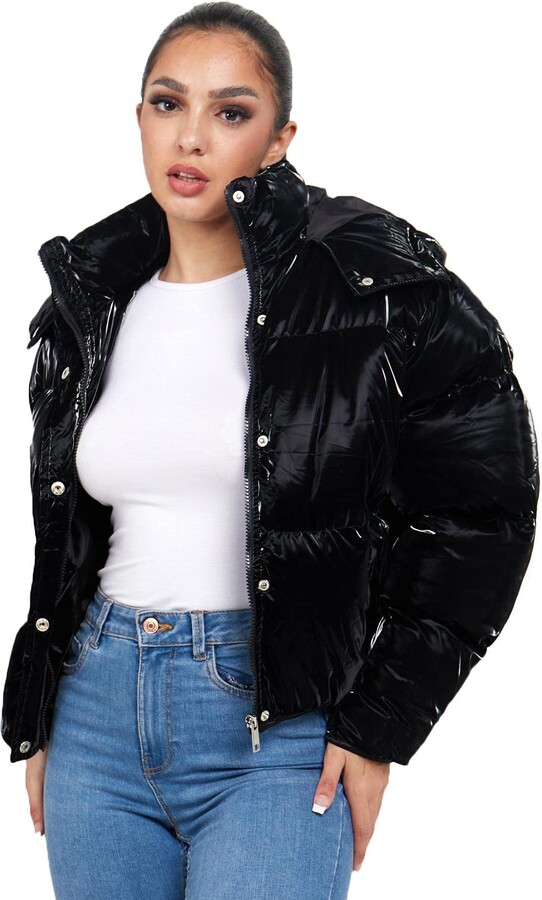Boohoo Black Velvet Padded Coat Velvet Puffer Jacket