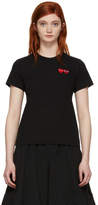 Comme des Garçons Play Black and Red Double Hearts T-Shirt