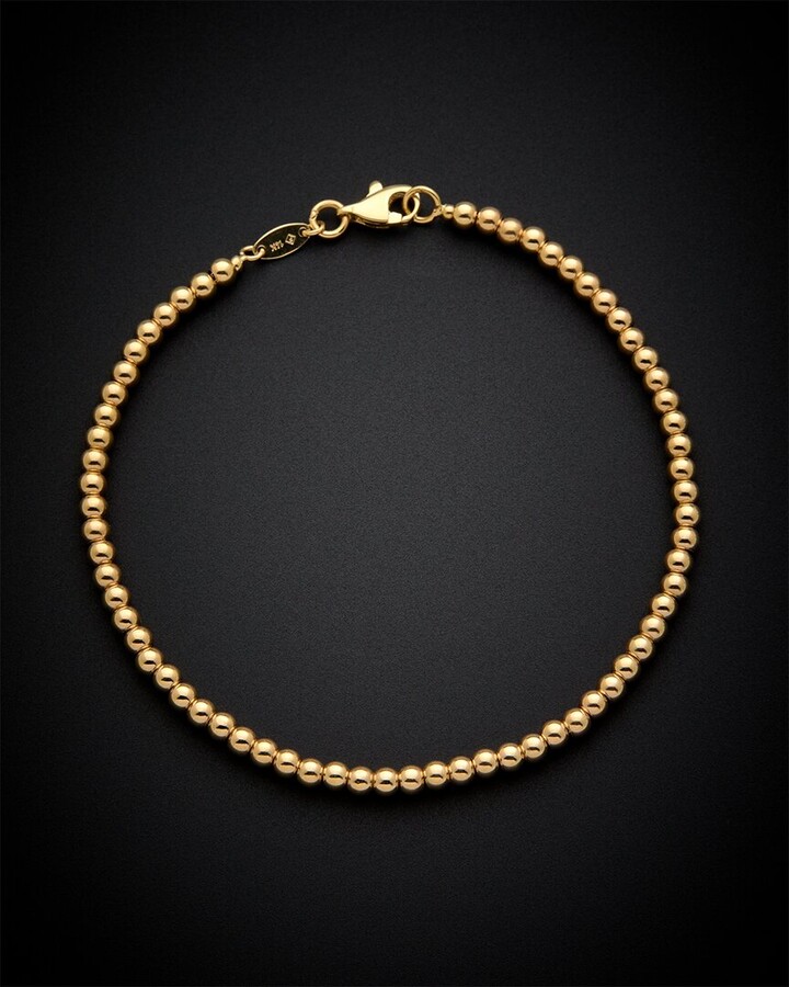 Italian Gold 14K Polished Bead Bracelet