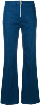 Tory Burch Luisa zip-front flare jeans