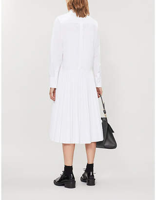 Valentino Logo-print loose-fit cotton-poplin midi shirt dress