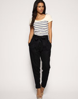 Thumbnail for your product : ASOS Linen Paperbag Peg Pants