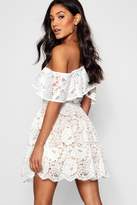 Thumbnail for your product : boohoo Lace Off the Shoulder Skater Dress