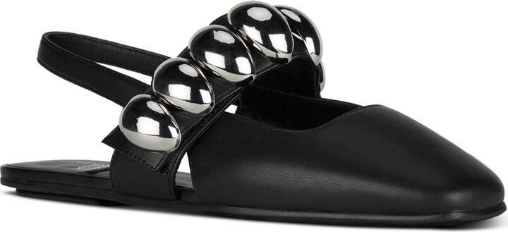 Jeffrey Campbell Manon Dome-Studded Slingback Flats