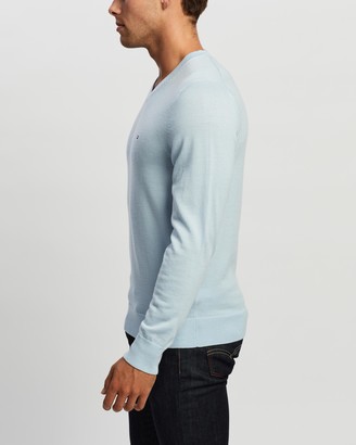 Tommy Hilfiger Men's Blue V Neck - Premium Wool V Neck - Size S at The Iconic