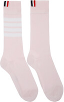 Thumbnail for your product : Thom Browne Pink 4-Bar Mid-Calf Socks