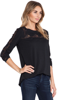 Thumbnail for your product : Rebecca Taylor Lace Piece Long Sleeve Top