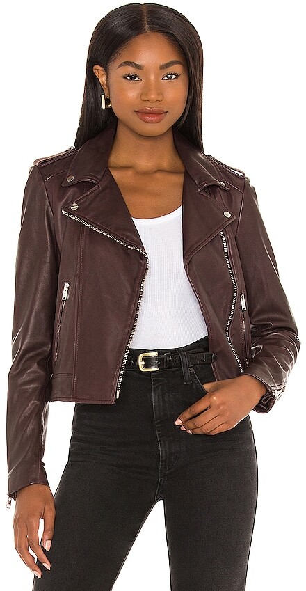 lamarque pink leather jacket