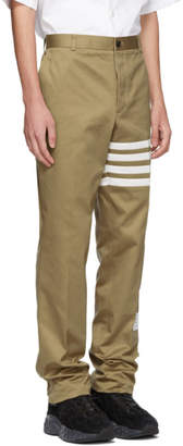 Thom Browne Beige Seamed Four Bar Unconstructed Chino Trousers