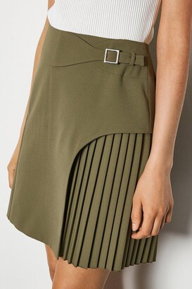 Karen Millen Buckle Detail Pleated Mini Skirt