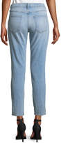 Thumbnail for your product : Current/Elliott The Fling Ripped-Knee Denim Jeans, Light Blue