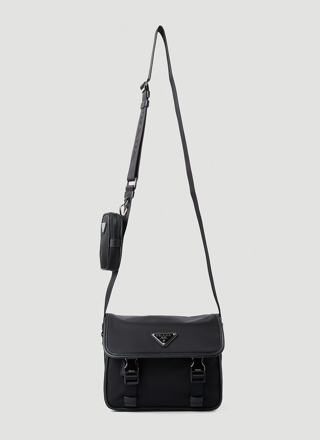 Prada Men's Leather Triangle Logo Sling Crossbody Bag - Bergdorf