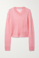 Cropped Open-knit Mohair-blend 
