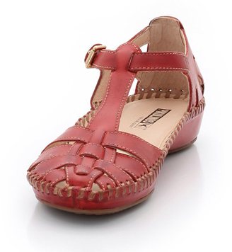 PIKOLINOS P. Vallarta Leather Sandals with Small Wedge Heel and Strap