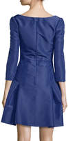 Thumbnail for your product : Carolina Herrera 3/4-Sleeve Scoop-Neck Cocktail Dress, Cobalt