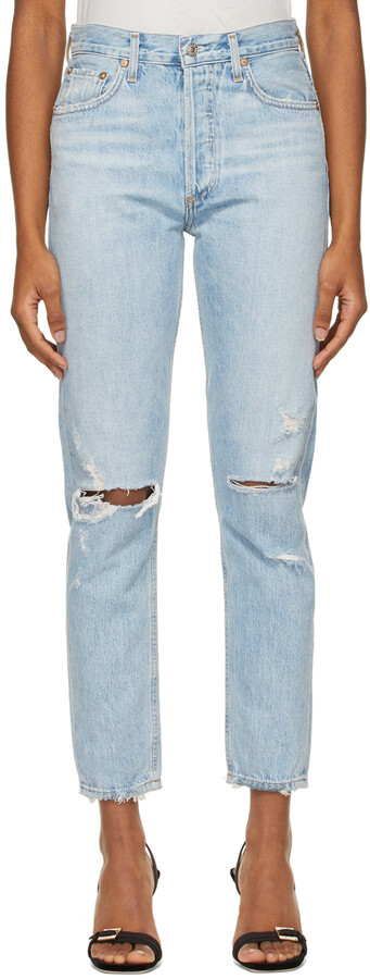 AGOLDE Blue Jamie High-Rise Classic Jeans - ShopStyle