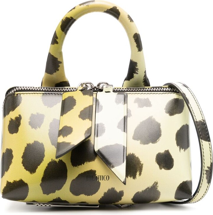 ATTICO Yellow Friday Mini Cheetah-Print Top Handle Bag - ShopStyle
