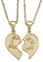 Thumbnail for your product : Gold-Plated Best Friends Pendant Necklaces with Birthstone - Right Half