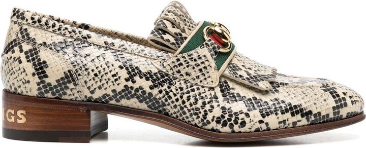 Gucci Snake Monogram With Striped Sneakers Shoes – Pixeltee