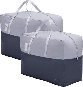 Large Zipper Comforter Storage Bag, Folding Clothes Storage Bag With Reinforced Handle, Under Bed Storage Bag For Bedding, Blanket, Cloth, Pillow, 75L