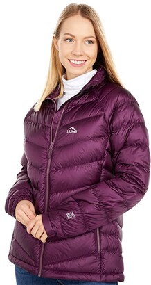 black and purple puffer jacket