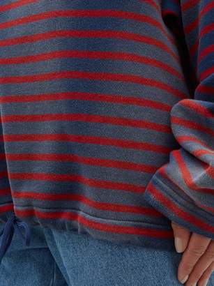 Martine Rose Breton-striped Cotton Sweatshirt - Womens - Navy Multi
