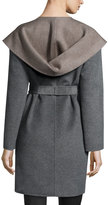 Thumbnail for your product : Fleurette Double-Face Hooded Wool Wrap, Gray