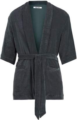 HECHO Shawl-collar French terry-towelling robe