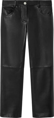 Versace Leather Straight Trousers - ShopStyle