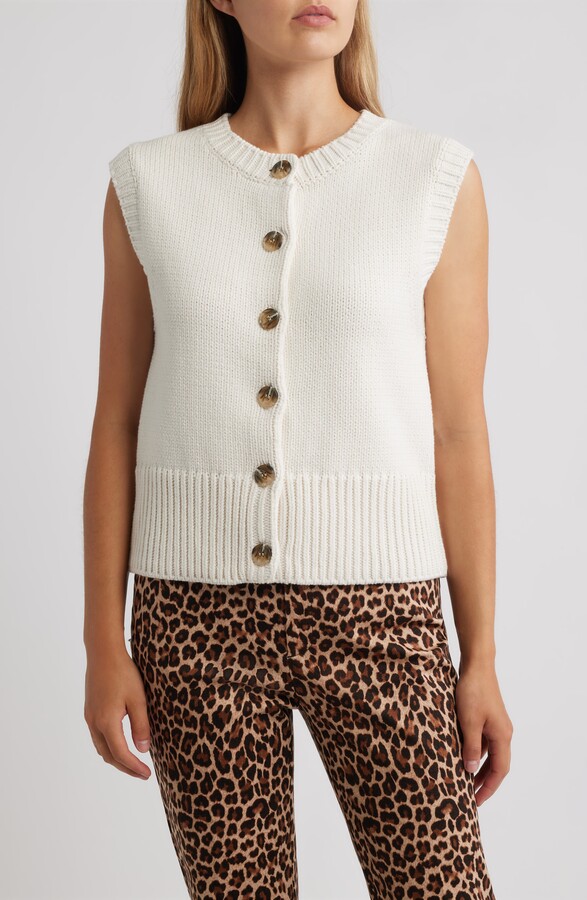 Anne Klein Button-Up Sweater Vest