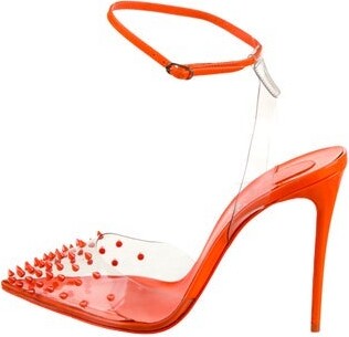 Christian Louboutin Spike Accents PVC Slingback Pumps