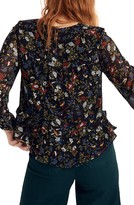 Thumbnail for your product : Madewell Finch Floral Sheer Sleeve Ruffle Peplum Top