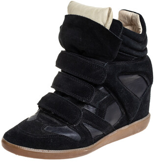 black high top wedges