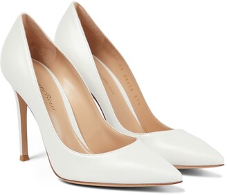 white leather pumps uk