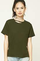 Thumbnail for your product : Forever 21 Ripped Collar Tee