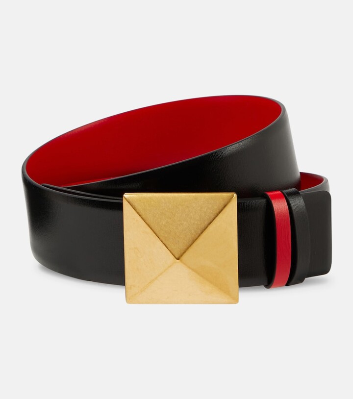 Valentino Garavani One Stud reversible leather belt