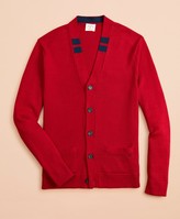 Thumbnail for your product : Brooks Brothers Tipped Cotton Cardigan Sweater