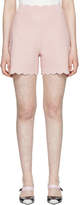 Alexander McQueen Pink Scalloped Knit Shorts