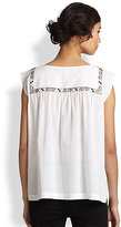 Thumbnail for your product : Suno Embroidered Cotton Gauze Top