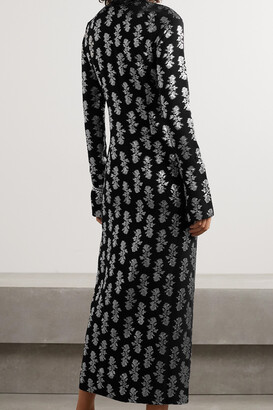 16Arlington Morie Knotted Fil Coupé Crepe Midi Dress - Black