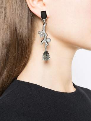 Oscar de la Renta coral crystal earrings