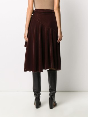 L'Autre Chose High-Waisted Pleated Midi Skirt