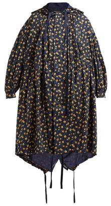 Undercover Floral-print Hooded Cotton Parka - Womens - Navy Multi