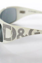 Thumbnail for your product : Dolce & Gabbana Ivory Black Embellished Rectangular Sunglasses
