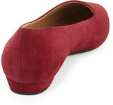 Thumbnail for your product : Neiman Marcus Gawyn Asymmetric Suede Flat, Opera Red