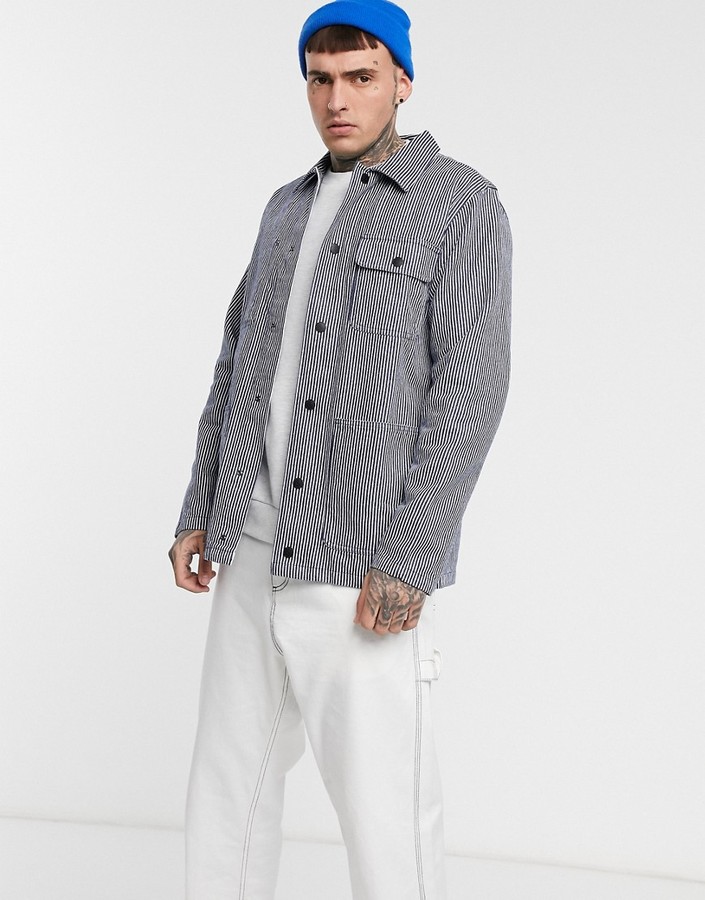 Vans Drill Chore jacket in blue hickory stripe - ShopStyle Outerwear